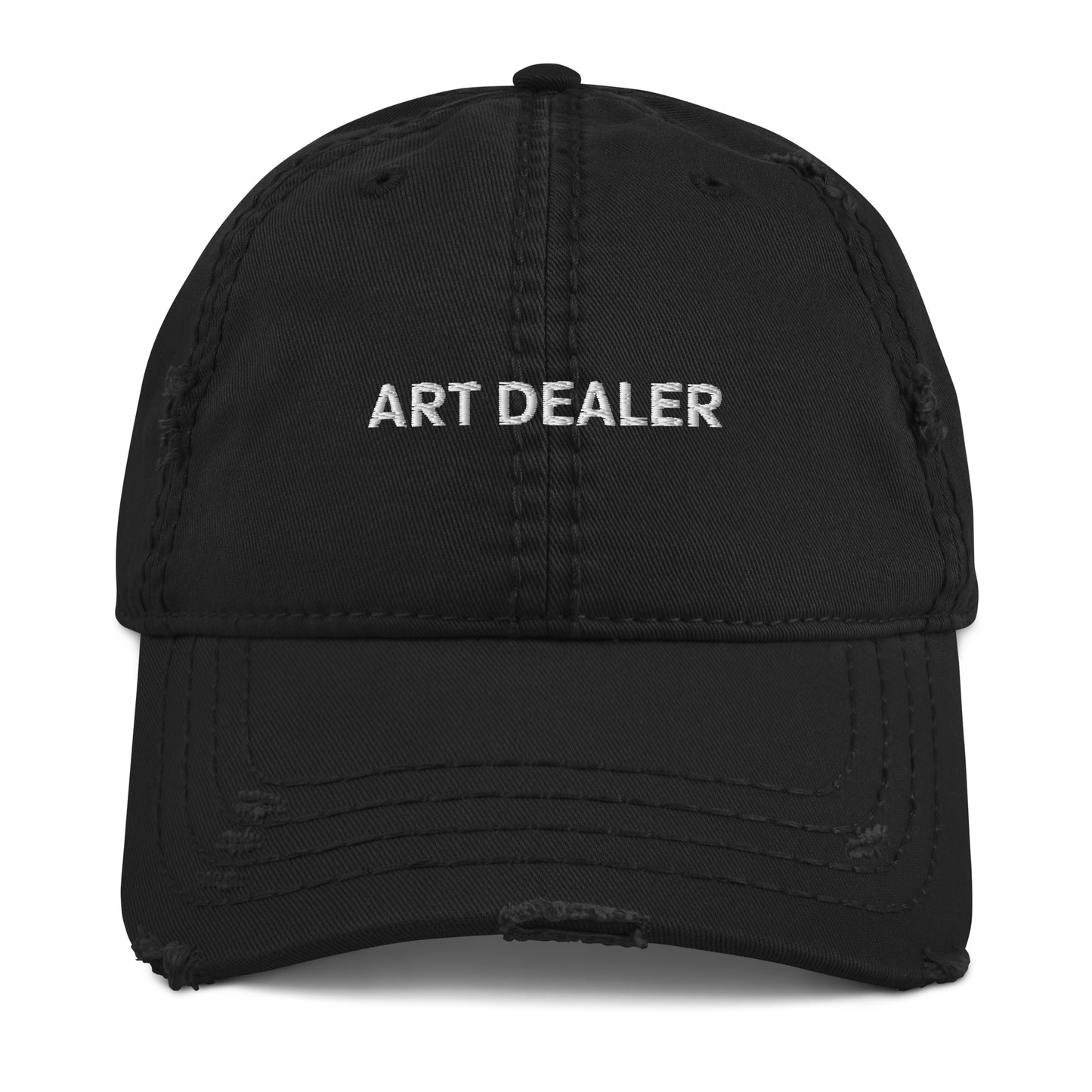 Embroidered ART DEALER Distressed Dad Hat